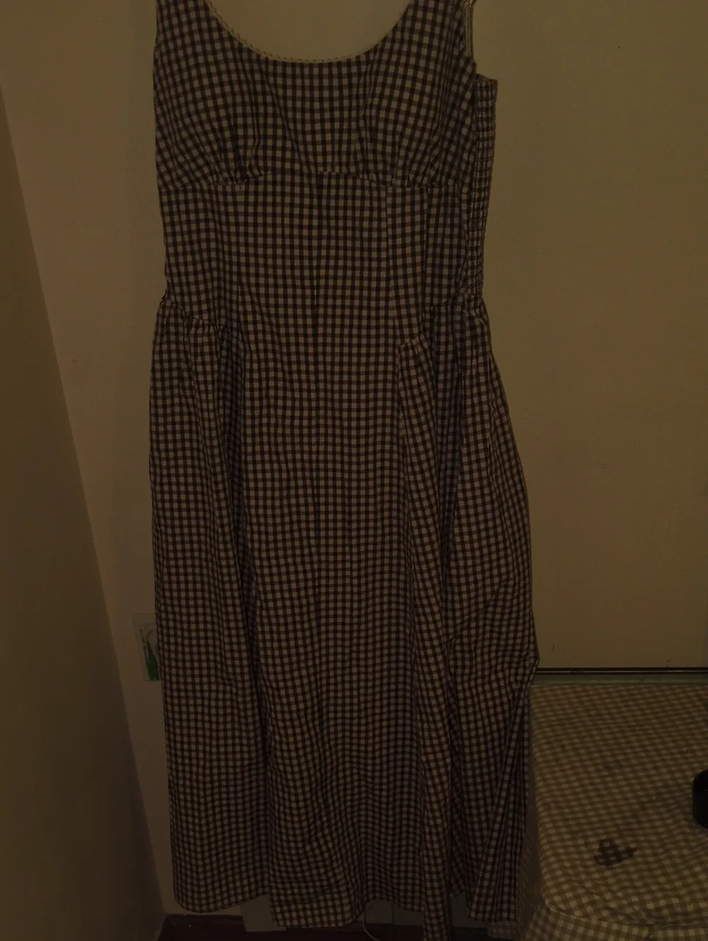 Abercrombie & Fitch Black and White Gingham Maxi Dress